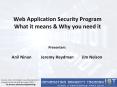 Web Application Security Program What it means PowerPoint PPT Presentation