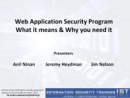Web Application Security Program What it means