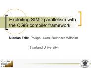 Exploiting SIMD parallelism with the CGiS compiler framework