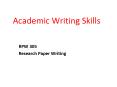 Academic Writing Skills PowerPoint PPT Presentation