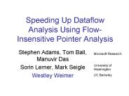 Speeding Up Dataflow Analysis Using Flow-Insensitive Pointer Analysis