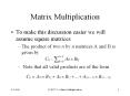 Matrix Multiplication PowerPoint PPT Presentation