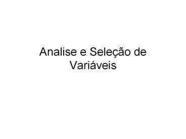 Analise e Sele