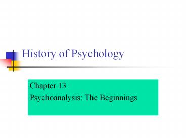 History of Psychology