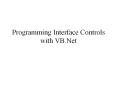 Programming Interface Controls with VB.Net PowerPoint PPT Presentation