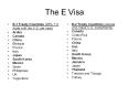 The E Visa PowerPoint PPT Presentation