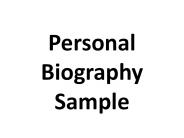 Personal Biography Sample