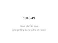Start of Cold War PowerPoint PPT Presentation