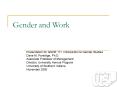 Gender and Work PowerPoint PPT Presentation