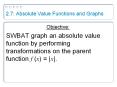 2.7: Absolute Value Functions and Graphs PowerPoint PPT Presentation