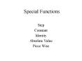Special Functions PowerPoint PPT Presentation
