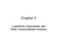 Logarithmic, Exponential, and Other Transcendental Functions