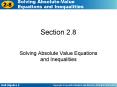 Solving Absolute Value Equations and Inequalities PowerPoint PPT Presentation