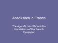 Absolutism in France PowerPoint PPT Presentation