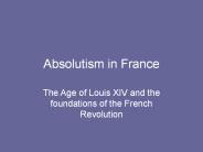 Absolutism in France