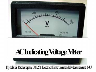 AC Indicating Voltage Meter