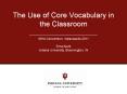 The Use of Core Vocabulary in the Classroom PowerPoint PPT Presentation
