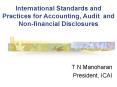 International Standards and Practices for Accounting, Audit and Non-financial Disclosures PowerPoint PPT Presentation