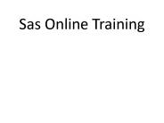 Sas Online Training  Online Sas Training in usa