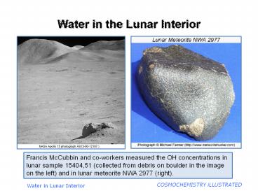 Water in the Lunar Interior