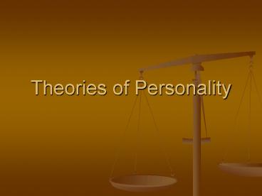 Theories of Personality