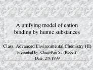 A unifying model of cation binding by humic substances