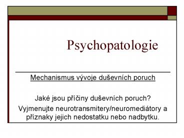 Psychopatologie