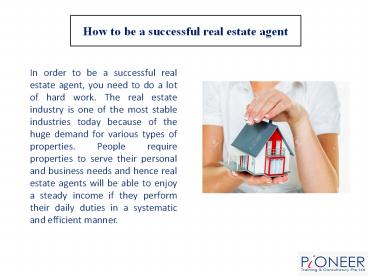 How to be a successful real estate agent