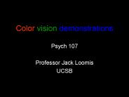 Color vision demonstrations