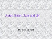 Acids, Bases, Salts and pH