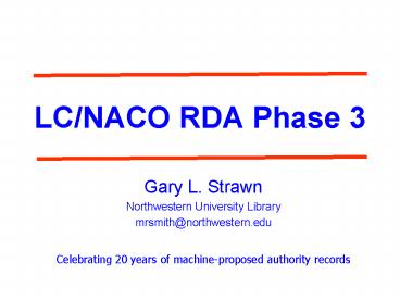 LC/NACO RDA Phase 3