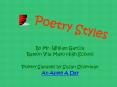 Poetry Styles PowerPoint PPT Presentation