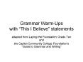 Grammar Warm-Ups with  PowerPoint PPT Presentation