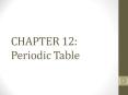 CHAPTER 12: Periodic Table PowerPoint PPT Presentation