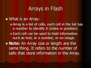Arrays in Flash