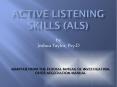 Active listening skills (ALS) PowerPoint PPT Presentation