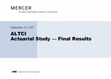 ALTCI Actuarial Study 