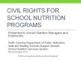 Civil Rights for School Nutrition Programs PowerPoint PPT Presentation