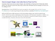 Convert Your AVCHD Files to FCP friendly format