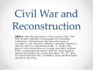 Civil War and Reconstruction
