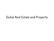 Dubai Real Estate and Property