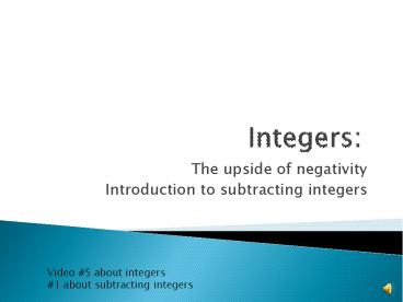 PPT – Integers: PowerPoint presentation | free to download - id: 6ce300 ...