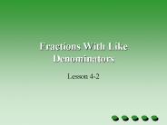 Fractions With Like Denominators