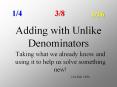 Adding with Unlike Denominators PowerPoint PPT Presentation