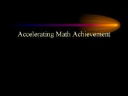 Accelerating Math Achievement