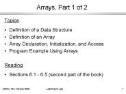 Arrays, Part 1 of 2