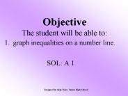 graph inequalities on a number line.