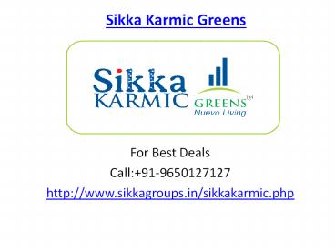 Sikka Karmic Greens Luxury Homes