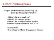 Lecture: Pipelining Basics