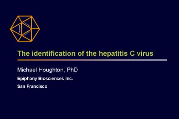 The identification of the hepatitis C virus